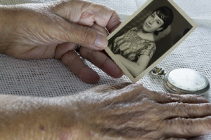 Elderly Woman and picture
